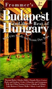 Cover of: Frommer's Budapest & the best of Hungary by Joseph S. Lieber, Christina Shea, Bar, Erzs Acat, Acebet