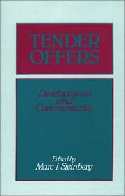 Cover of: Tender Offers: Developments and Commentaries
