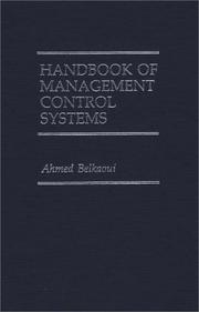 Cover of: Handbook of management control systems