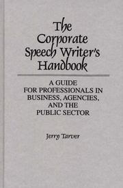 Cover of: The corporate speech writer