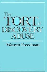 Cover of: The tort of discovery abuse