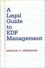 Cover of: A legal guide to EDP management