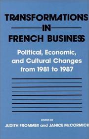 Cover of: Transformations in French Business: Political, Economic, and Cultural Changes from 1981 to 1987