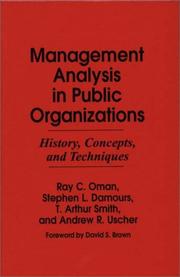 Cover of: Management analysis in public organizations | 