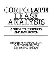 Cover of: Corporate lease analysis by Bennie H. Nunnally
