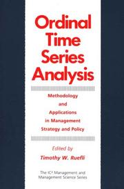 Cover of: Ordinal time series analysis by edited by Timothy W. Ruefli.
