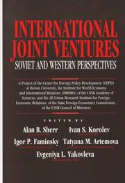 Cover of: International Joint Ventures by 