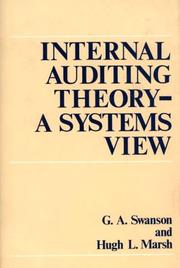 Cover of: Internal auditing theory by G. A. Swanson