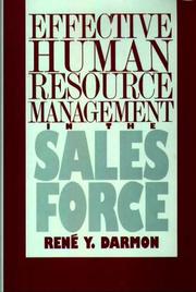 Cover of: Effective human resource management in the sales force by René Y. Darmon, René Y. Darmon