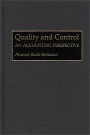 Cover of: Quality and control by Ahmed Riahi-Belkaoui