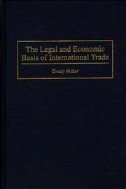 Cover of: The legal and economic basis of international trade