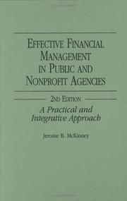 Cover of: Effective financial management in public and nonprofit agencies by Jerome B. McKinney