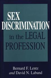 Cover of: Sex discrimination in the legal profession