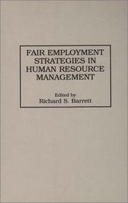 Cover of: Fair employment strategies in human resource management by edited by Richard S. Barrett.
