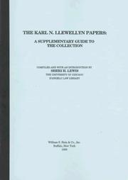 The Karl N. Llewellyn papers by Sheri H. Lewis