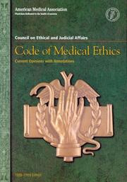 Cover of: Code of Medical Ethics: Current Opinions with Annotations 1998-1999