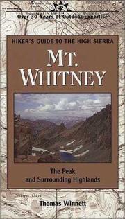 Cover of: Mt. Whitney by Thomas Winnett