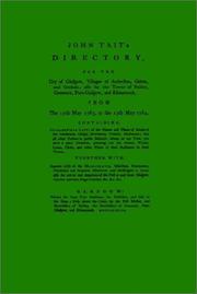 Cover of: Directory of Glasgow, With Paisley, Greenock and Port Glasgow 1783-1784 (Streets Ago)