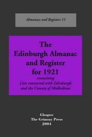 Cover of: Edinburgh: An Almanac, 1921 (Almanacs & Registers)