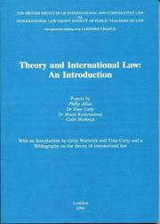 Cover of: Theory and international law: an introduction : papers