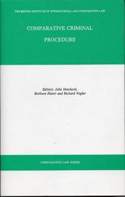 Cover of: Comparative criminal procedure