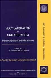 Cover of: Multilateralism V Unilateralism | 