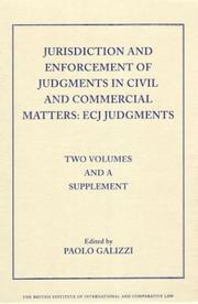 Cover of: Jurisdiction and Enforcement of Judgments in Civil and Commercial Matters: Ecj Judgments (Private International Law)