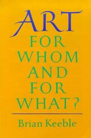 Cover of: Art: For Whom and for What?
