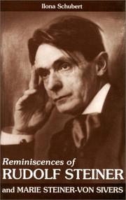 Cover of: Reminiscences of Rudolf Steiner and Marie Steiner-von Sivers by Ilona Schubert