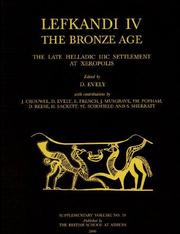 Cover of: Lefkandi IV - the Bronze Age: The Late Helladic Iiic Settlement at Xeropolis (Supplementary Volume)