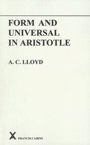 Cover of: Form and Universal in Aristotle (Arca, 4)