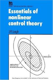 Cover of: Essentials of nonlinear control theory by J. R. Leigh