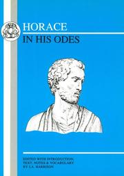 Cover of: Horace In His Odes by Harrison, Thomas