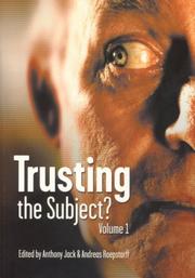 Cover of: Trusting the Subject? Volume 1