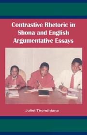 Cover of: Contrastive rhetoric in Shona and English | Juliet Thondhlana