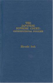 Cover of: The Japanese Supreme Court: constitutional policies