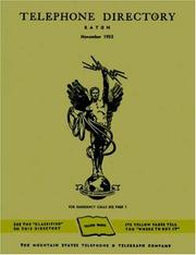 Cover of: Raton Telephone Directory 1952 (Bill Carroll's performance engineering handbooks, 111)