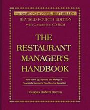 Cover of: The Restaurant Manager's Handbook by Douglas Robert Brown