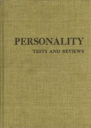 Cover of: Personality Tests and Reviews I (Tests in Print (Buros)) by Buros Institute