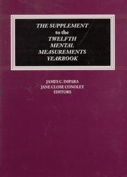 Cover of: The Supplement to the Twelfth Mental Measurements Yearbook (Buros Mental Measurements Yearbooks) by Buros Institute