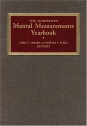 Cover of: The Thirteenth Mental Measurements Yearbook (Buros Mental Measurements Yearbooks)