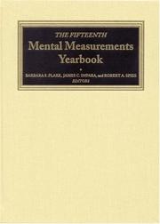 The Fifteenth Mental Measurements Yearbook (Buros Mental Measurements Yearbooks) by Buros Institute