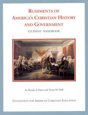 Cover of: Rudiments of America's Christian history and government: student handbook