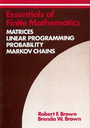 Cover of: Essentials of finite mathematics: matrices, linear programming, probability, Markov chains
