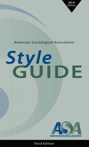 Cover of: American Sociological Association Style Guide by American Sociological Association.