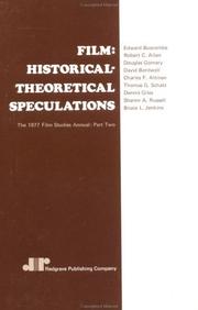 Cover of: Film Historical-Theoretical Speculations: 1977 Film Studies Annual (Film)