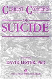 Cover of: Current concepts of suicide