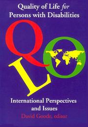 Cover of: Quality of life for persons with disabilities: international perspectives and issues