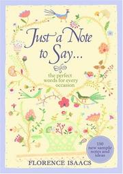 Cover of: Just a note to say-- by Florence Isaacs