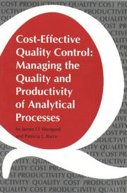Cost-effective quality control by James O. Westgard, Patricia L. Barry